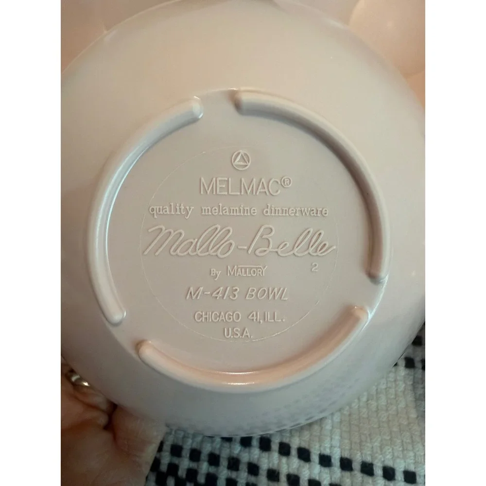 Vintage Pink Mallo-Belle Melmac 413 Bowls Set of 5 Mallory Mid Century MCM